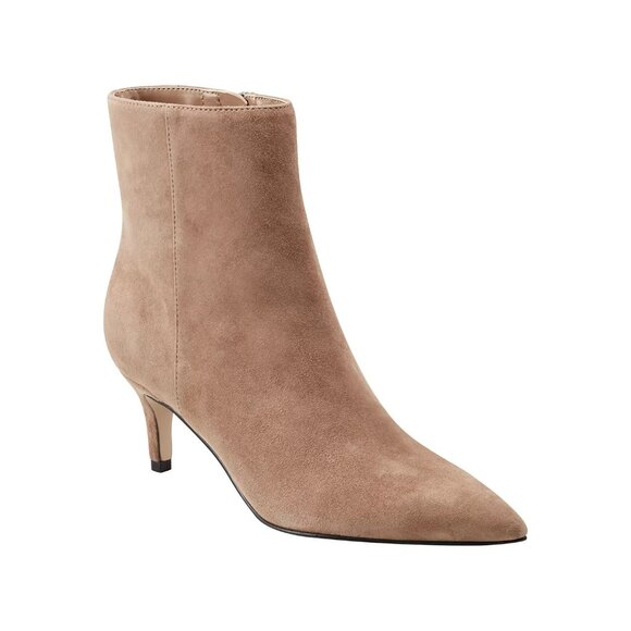 Marc Fisher Womens Glorry Pointy Toe Kitten Heel Booties Brown 7 MSRP $159 - Picture 1 of 5